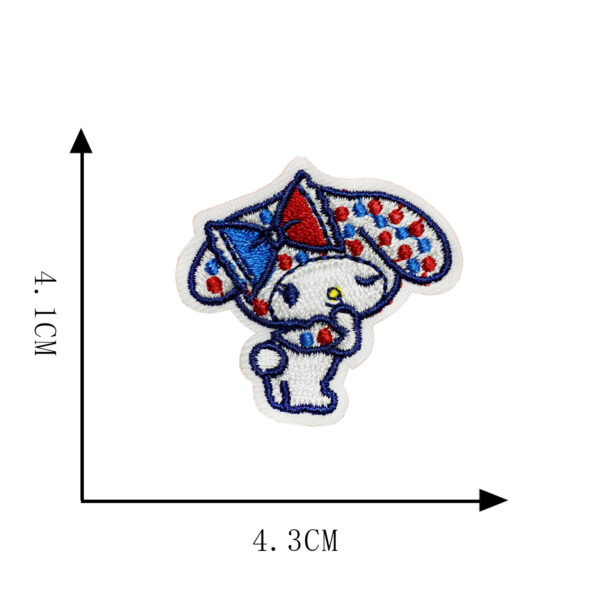 Wholesale New Kuromi Melody Melody Computer Embroider Cloth Stickers Creative DIY Decorative Self-Adhesive Hot Melt Clothing Accessories