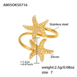 A805-Gold 5A Zircon Ring-7 / 7