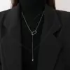 Wholesale Lady Classic Style Geometric Titanium Steel Plating Pendant Necklace