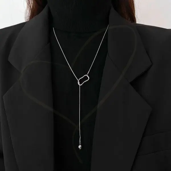 Wholesale Lady Classic Style Geometric Titanium Steel Plating Pendant Necklace