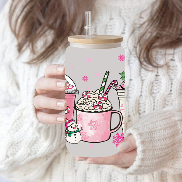 Wholesale Christmas colorful drinks 16oz Cup UV DTF Wraps