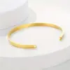 Wholesale 304 Stainless Steel Stainless Steel Solid Color PVD Coated 18K Gold Plated Elegant Retro Plating Hollow Out Rose Gold Gold Silver Bangle