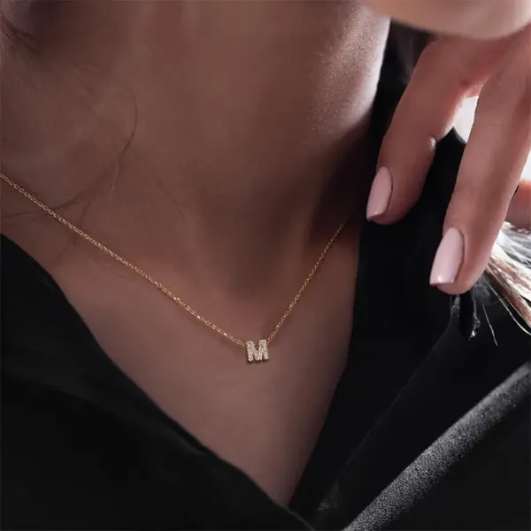 Wholesale 201 Stainless Steel Copper Letter Pendant Necklace