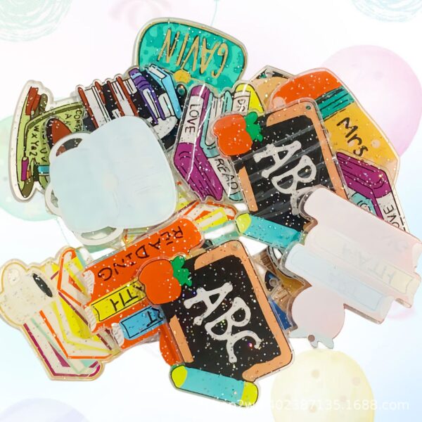 Wholesale Acrylic glitter campus wind graduation season fashion earrings accessories DIY earrings key chain pendant jewelry materials