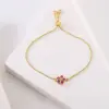 Wholesale Fashion Flower Copper Zircon Bracelets In Bulk