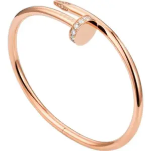 30 B-D-9 Diamond Nail Bracelet / Rose Gold