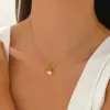 304 Stainless Steel Heart Shape PVD Coated Stone-Free 18K Real Gold Plated Casual Simple Style Commute Waterproof Non Tarnish Micro Super Whisper Thin Chain Necklace