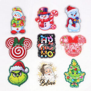 Wholesale Powder Cartoon Christmas Snowman Jewelry Acrylic Pin