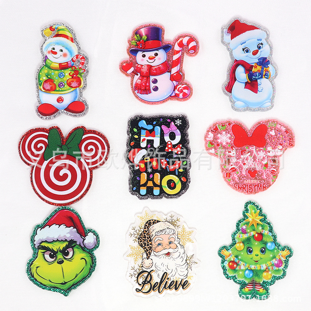 Wholesale wder Cartoon Christmas Snowman Jewelry Acrylic Pin