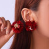 oly-fdd3f15b4d8a8e5d269a9acfead68df9 Wholesale Factory direct Christmas earrings creative Christmas elk snowflake ball asymmetric earrings women