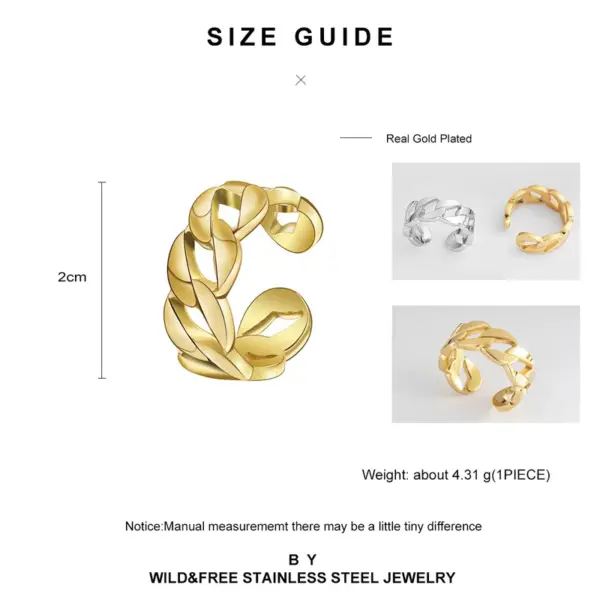 PVD Coated 18K Gold Real Gold Plated Geometric 304 Stainless Steel Simple Style Waterproof Non Tarnish