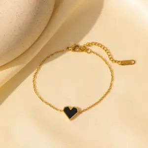 Qye41 Panther Heart Bracelet / Gold
