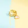 Wholesale PVD Coated Real Gold Plated Cherry Heart Shape Eye 304 Stainless Steel Cute Waterproof Non Tarnish Charm Rings Open Rings