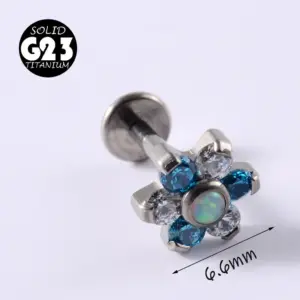 Flower-White Blue Zirconium Op17 / Rod-1.2X 6mm
