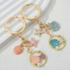 Wholesale Cross-border starfish shell keychain creative oil pearl keychain bag pendant girls pvc key chain