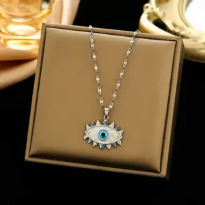 367 Devil's Eye Necklace-Silver