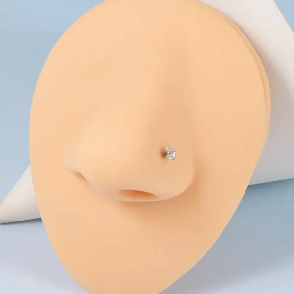 Wholesale 1 Piece Nose Rings & Studs Casual Hawaiian Tropical Geometric G23 Titanium Inlay Zircon Nose Rings & Studs Nose Pin