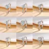 Wholesale Popular Simulated Moissanite Ring For Women Six-Prong One Carat Wedding Jewelry Simple Geometry