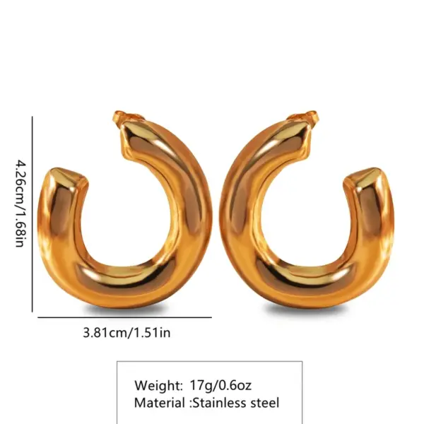 Wholesale 1 Pair Simple Style Classic Style Cool Style Geometric 304 Stainless Steel Imitation Gold Electroplating Ear Studs