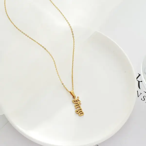 Wholesale Jewelry Fashion Letter 304 Stainless Steel Gold Plated Plating Stainless Steel Necklaces