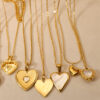 oly-fdf4f44eb224128ff53d3d07898f913e Wholesale Mother-of-pearl heart titanium steel simple clavicle chain jewelry