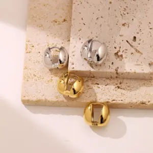 Wholesale PVD Coated Real Gold Plated Water Droplets 304 Stainless Steel Elegant Retro Waterproof Non Tarnish Ear Studs