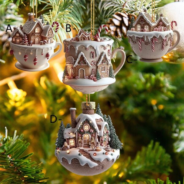 Wholesale Christmas 2D Acrylic Snow House Holiday Decoration