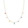 Wholesale Simple Style Round Water Droplets Rectangle Titanium Steel Zircon Bracelets Anklet Necklace 1 Piece