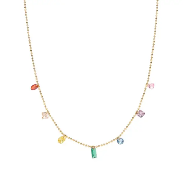 Wholesale Simple Style Round Water Droplets Rectangle Titanium Steel Zircon Bracelets Anklet Necklace 1 Piece