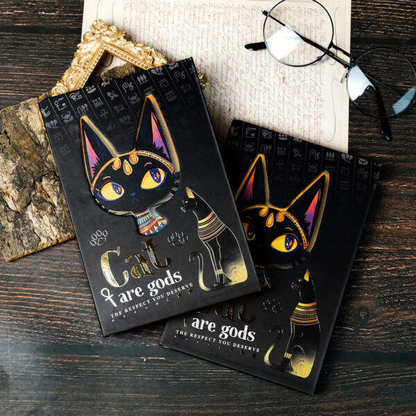 Wholesale New super cool Egyptian cat portable notebook Amazon cross-border best-selling exquisite bronzing craft diary