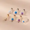Wholesale 1 Piece Lip Rings Fashion Geometric 316L Stainless Steel Waterproof Non Tarnish Surgical Steel Artificial Gemstones