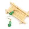 1 Pair Casual Pastoral Gourd Beaded Natural Stone Copper Drop Earrings