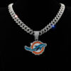 Wholesale Colorful Dolphin Pendant for Men Hip Hop Diamond Cuban Necklace