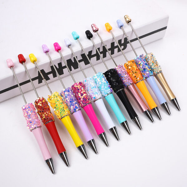 Wholesale DIY Little Star Beaded Pen Colorful Sparkling Sequin Ballpoint Pen Cartoon Educational Cute Gift Stationery Pen