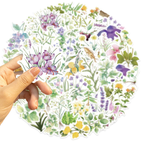 Wholesale 50 INS Chinese Medicine Plant Graffiti Stickers Decorative Guitar Notebook Luggage DIY Waterproof Cross-border
