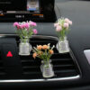 Wholesale Baby's breath glass vase car air conditioner vent perfume clip