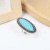 Wholesale New Simple Fashion Horse Eye Diamond Court Crown Pattern Turquoise Ring Turquoise Ring