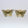 Wholesale Amazon Double Layer Butterfly Metal Gold Jewelry Brooch Hotel Table Napkin Ring Buckle Ring Manufacturer