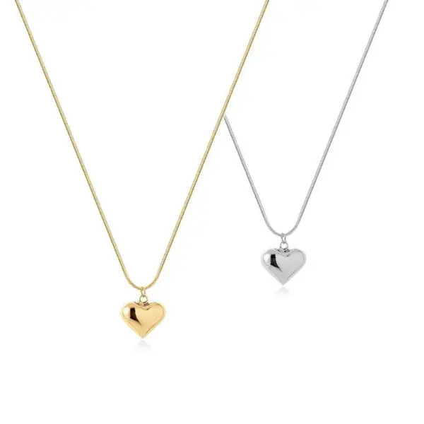 Wholesale Simple Style Heart Shape Titanium Steel Necklace