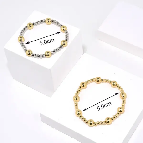 Retro Classic Style Round Copper Beaded Handmade Plating Gold Plated Bracelets