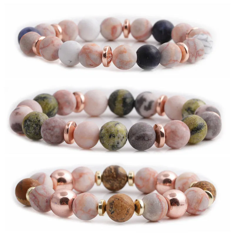Wholesale Fashion Geometric Natural Stone No Inlaid Bracelets