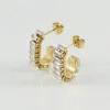 Wholesale 1 Pair Fashion U Shape Plating Inlay 304 Stainless Steel Rhinestones 18K Gold Plated Stainless Steel Earrings