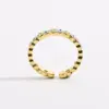 Wholesale Retro Geometric Eye Copper Zircon Open Ring In Bulk