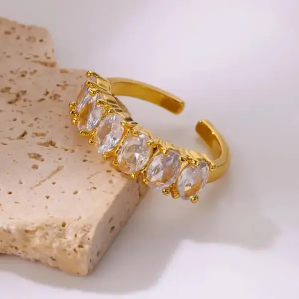 Geometric Electroplating Copper Open Rings Women's