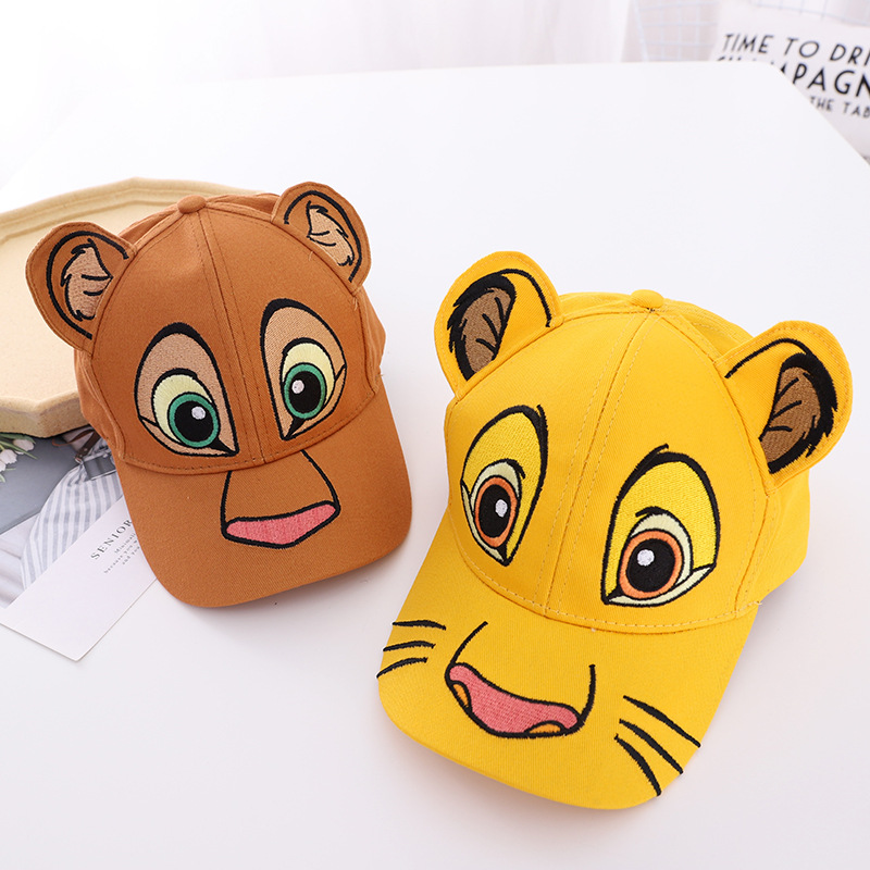 Wholesale Chilen's hat wholesale spring and autumn new sun hat three-dimensional cartoon cap embroidered lion shape baseball cap