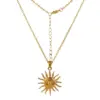 Wholesale Jewelry Retro Sun 304 Stainless Steel Plating Pendant Necklace Cable Chain