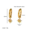 Wholesale PVD Coated Real Gold Plated Hexagram Heart Shape Eye 304 Stainless Steel Streetwear Waterproof Non Tarnish Drop Earrings