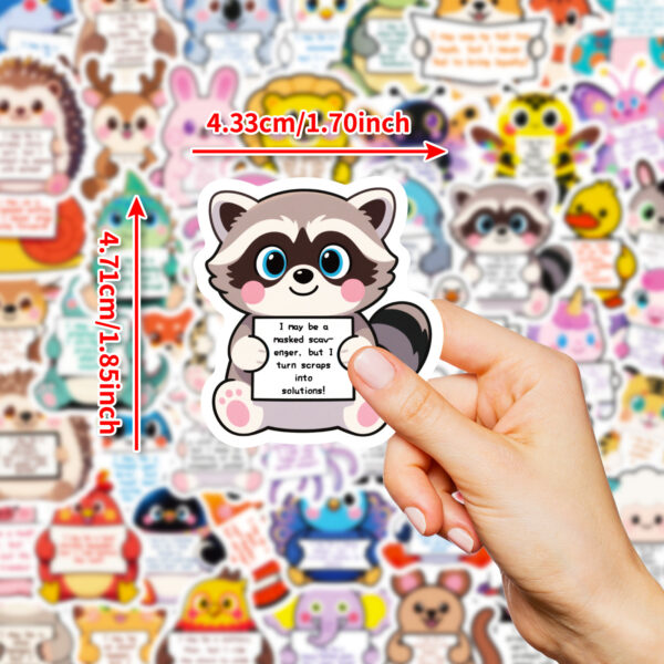 Wholesale 56PCS/PACK Cartoon Animal Motivational Text Stickers