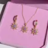 Wholesale Copper Sweet Gemstone Sun Opal Rings Earrings Necklace