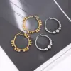 Wholesale 1 Pair INS Style Round Square Plating 201 Stainless Steel 18K Gold Plated Stainless Steel Earrings